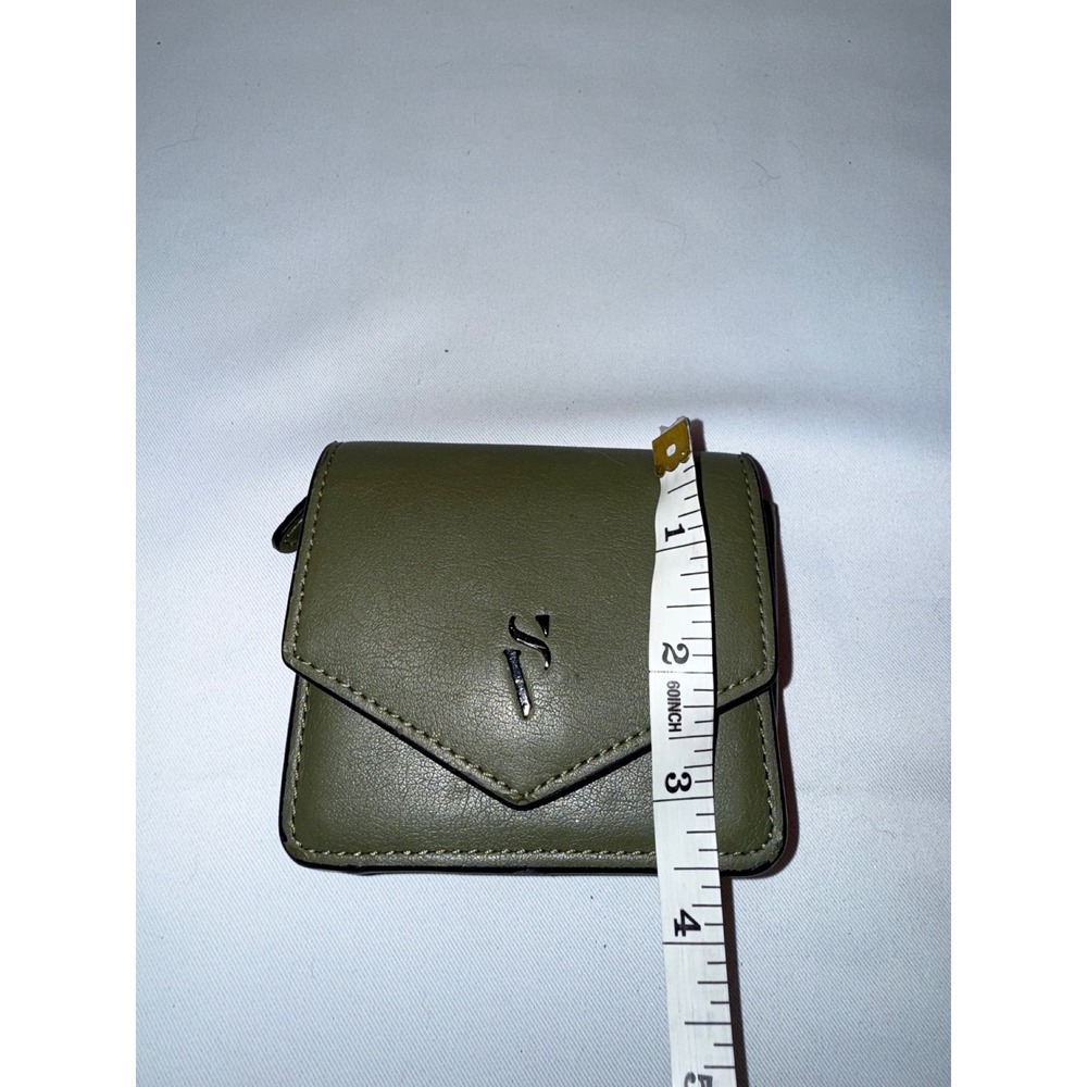 Simply Vera Vera Wang Olive Green Small Bifold Wallet Envelope Card Case Logo - Picture 7 of 7